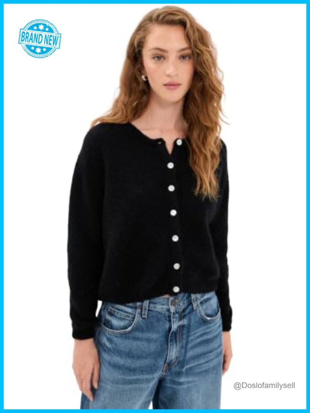 American Vintage Cardigan Lightweight Brushed Knit Button Winter